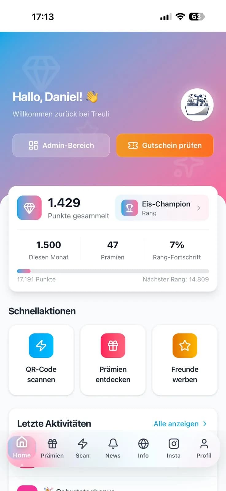 Treuli Dashboard - Eisdiele Theme